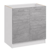 KÜCHENUNTERSCHRANK D80 2D beton - Grau, Holzwerkstoff (80/82/44cm) - roe furniture