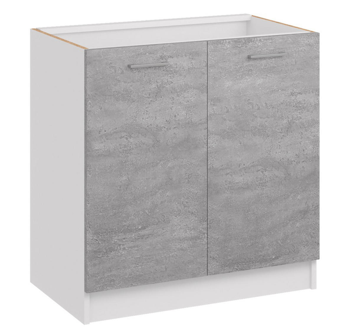 KÜCHENUNTERSCHRANK D80 2D beton - Grau, Holzwerkstoff (80/82/44cm) - roe furniture