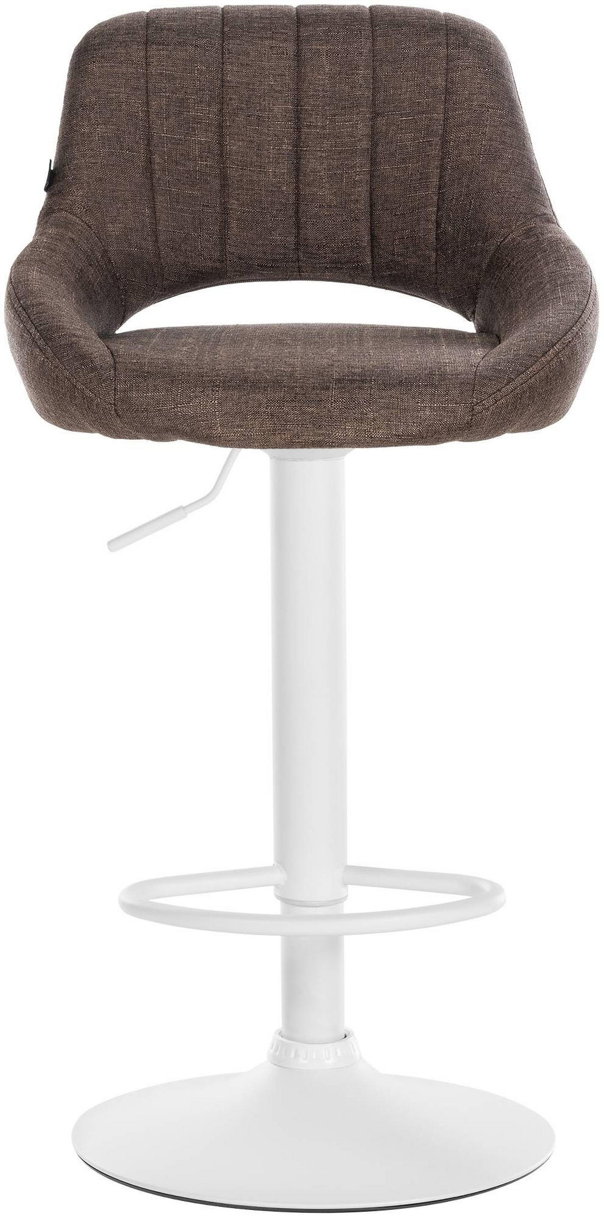 BARHOCKER Milet Stoff weiß braun - Braun, Textil (47/85/48cm) - furnicato