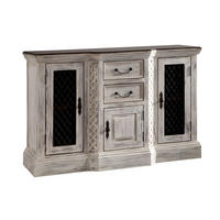 SIDEBOARD Mango / Akazie 135x50x90 weiß gewachst CASTLE-ANTIK #215 - Weiß, Holz (135/90/50cm) - Massivmoebel24