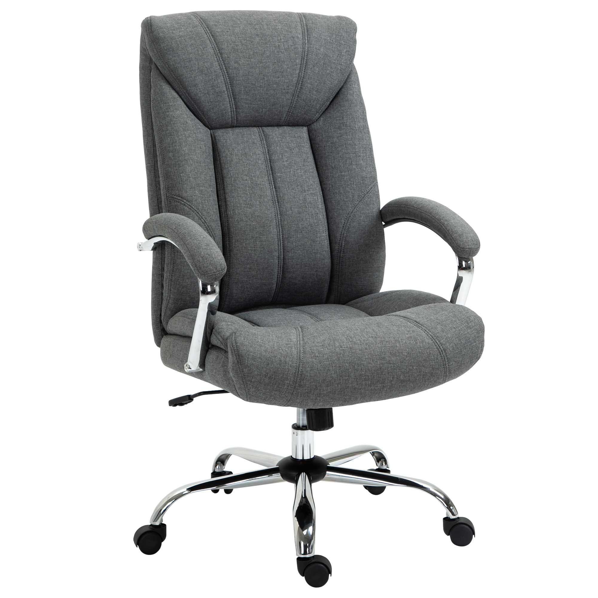 BÜROSTUHL mit Wippfunktion Höhenverstellbarer Schreibtischstuhl Drehstuhl Stahl - Grau, Kunststoff (78/118/65cm) - Vinsetto