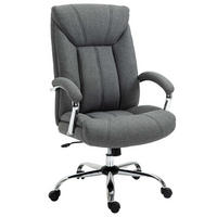 BÜROSTUHL mit Wippfunktion Höhenverstellbarer Schreibtischstuhl Drehstuhl Stahl - Grau, Kunststoff (78/118/65cm) - Vinsetto