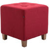 SITZWÜRFEL eckig 45/45/46 cm Stoff rot - Rot/Naturfarben, Holz/Textil (45/46/45cm) - CLP