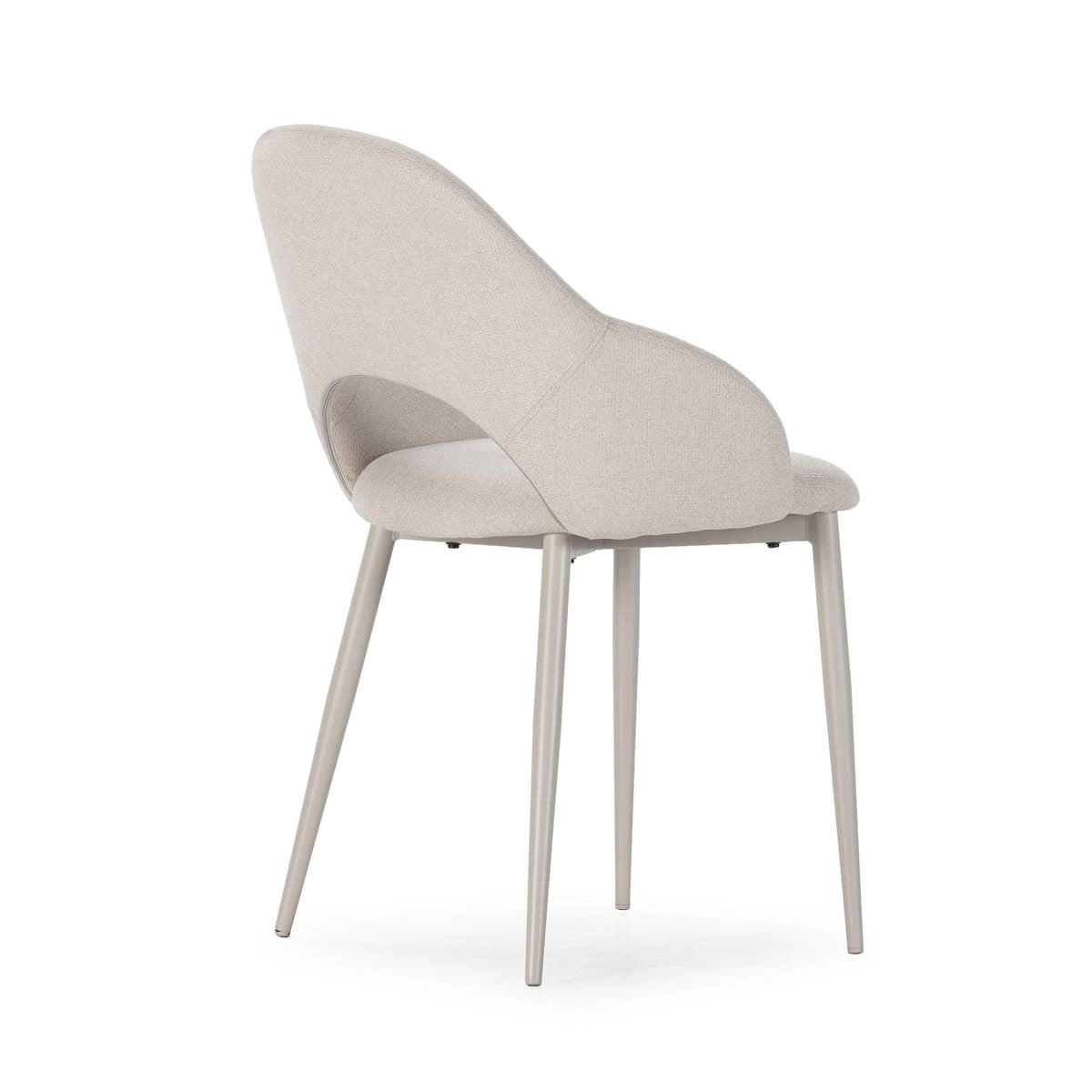 STÜHLE 2er-Set mit Stoffbezug und Metallfüßen 57/84/54 cm - Beige, Textil (57/84/63.5cm) - Calicosy