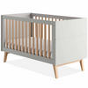 GITTERBETT Dambi mit Höhenverstellung - Grau, Holz (145/76/90cm) - KONSIMO®