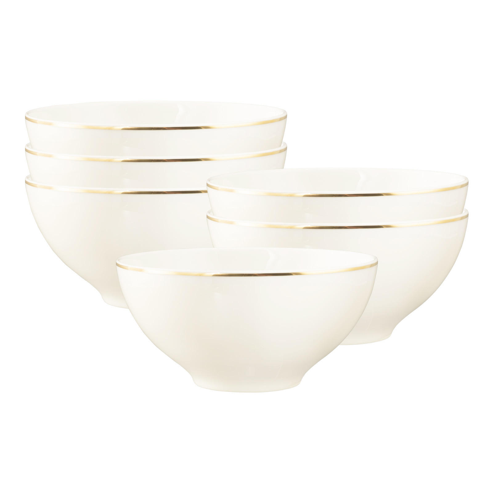 MÜSLISCHALEN Savona Goldlinie creme ø 15,7 cm 6er Set - Creme, Keramik (15.7cm) - Seltmann Weiden