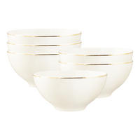 MÜSLISCHALEN Savona Goldlinie creme ø 15,7 cm 6er Set - Creme, Keramik (15.7cm) - Seltmann Weiden