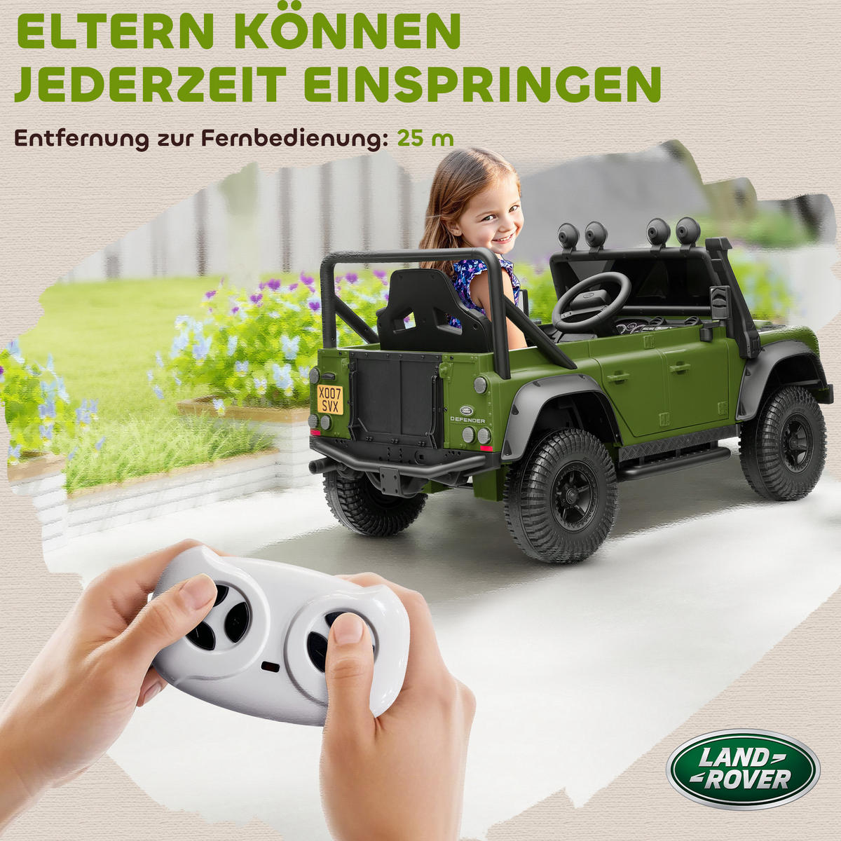 KINDER-ELEKTROAUTO 12V 7Ah Kinderauto mit 2,4 Ghz Fernbedienung Grün - Grün, Kunststoff (115/61/61cm) - AIYAPLAY