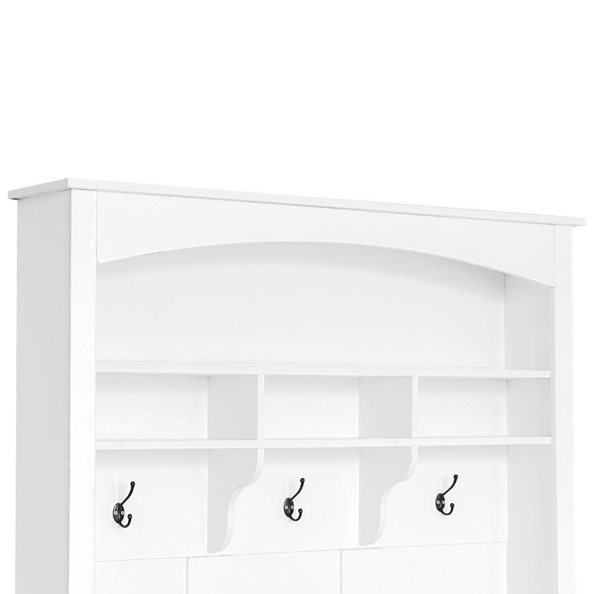 STANDGARDEROBE mit Sitzbank und Schuhablage in Weiß, 120/40/190 cm - Weiß, Holzwerkstoff (40/190/120cm) - BEAOK