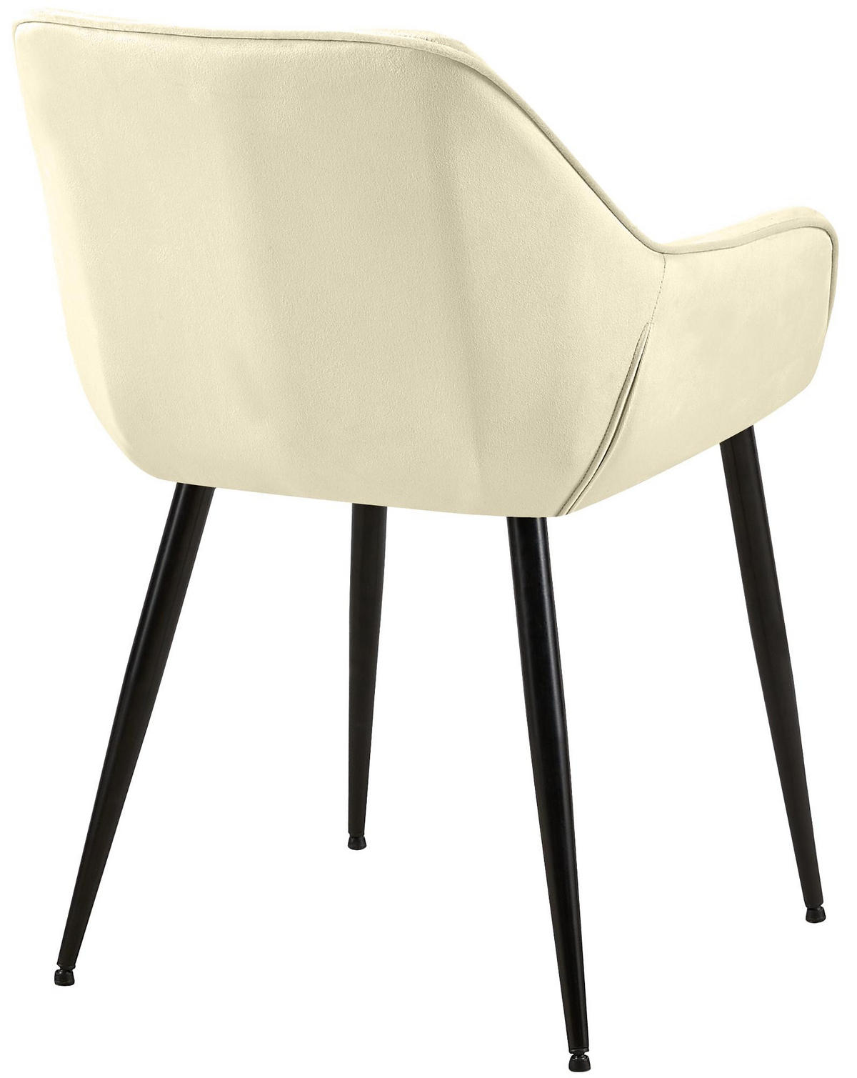 ARMLEHNENSTUHL Samt Creme - Creme/Schwarz, Textil/Metall (52/82/63cm) - CLP