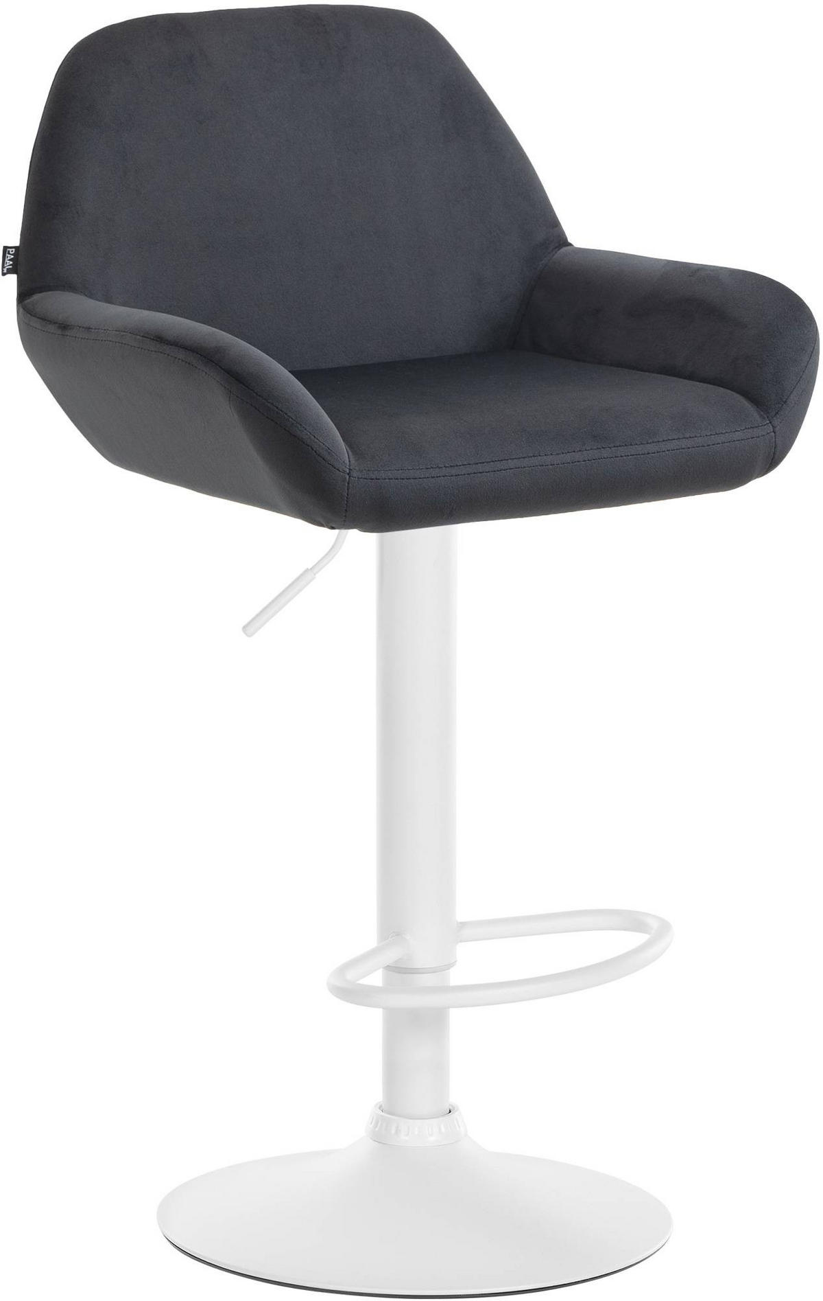 BARHOCKER Samt schwarz - Schwarz/Weiß, Textil/Metall (51/89/52cm) - CLP