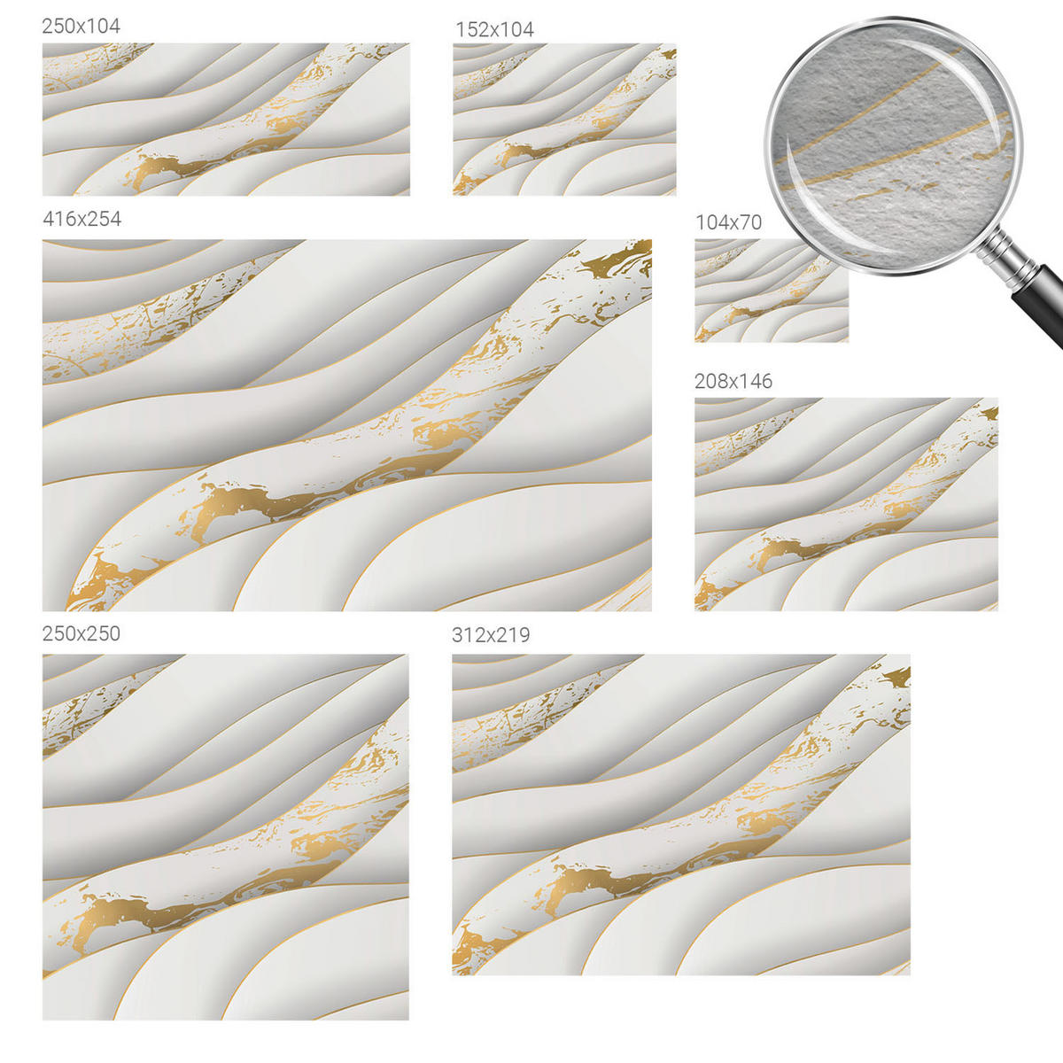 FOTOTAPETE 250x104 cm - Dynamische Muster - Weiß, Textil (250/104cm) - Wallfluent