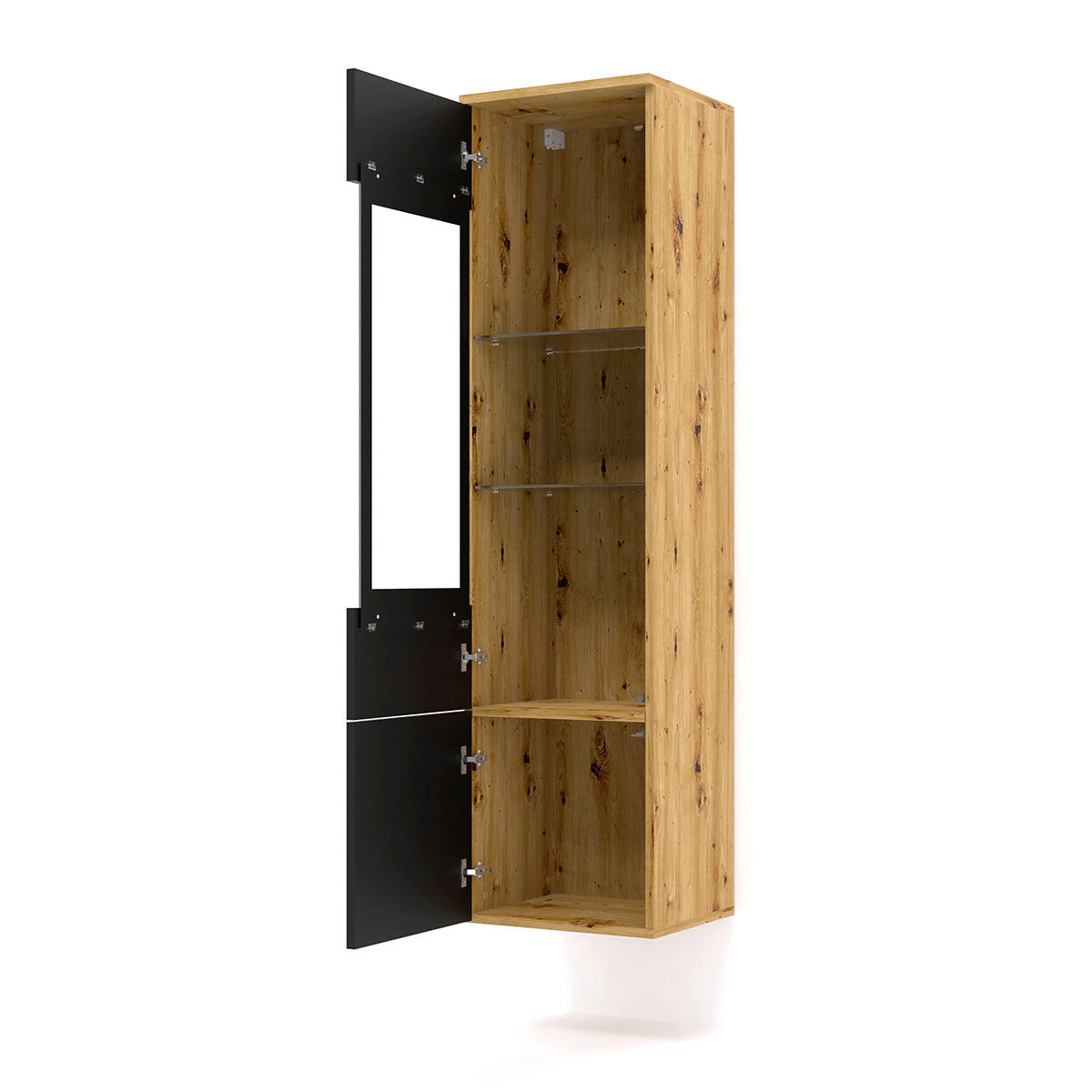 VITRINE Aurus Holz und Schwarz - Braun, Holzwerkstoff (37/143.5/33cm) - Petits-meubles