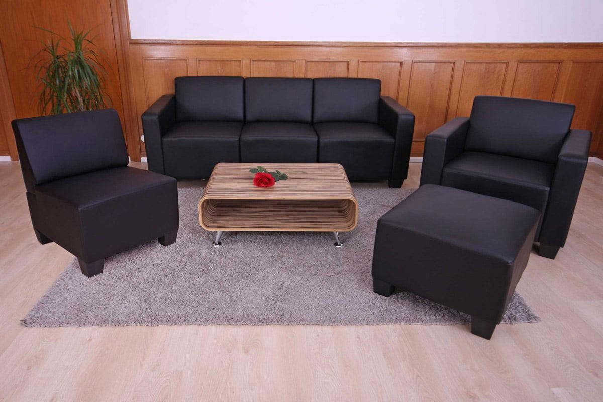 COUCH-GARNITUR Schwarz - Schwarz, Textil (193/76/72cm) - MCW