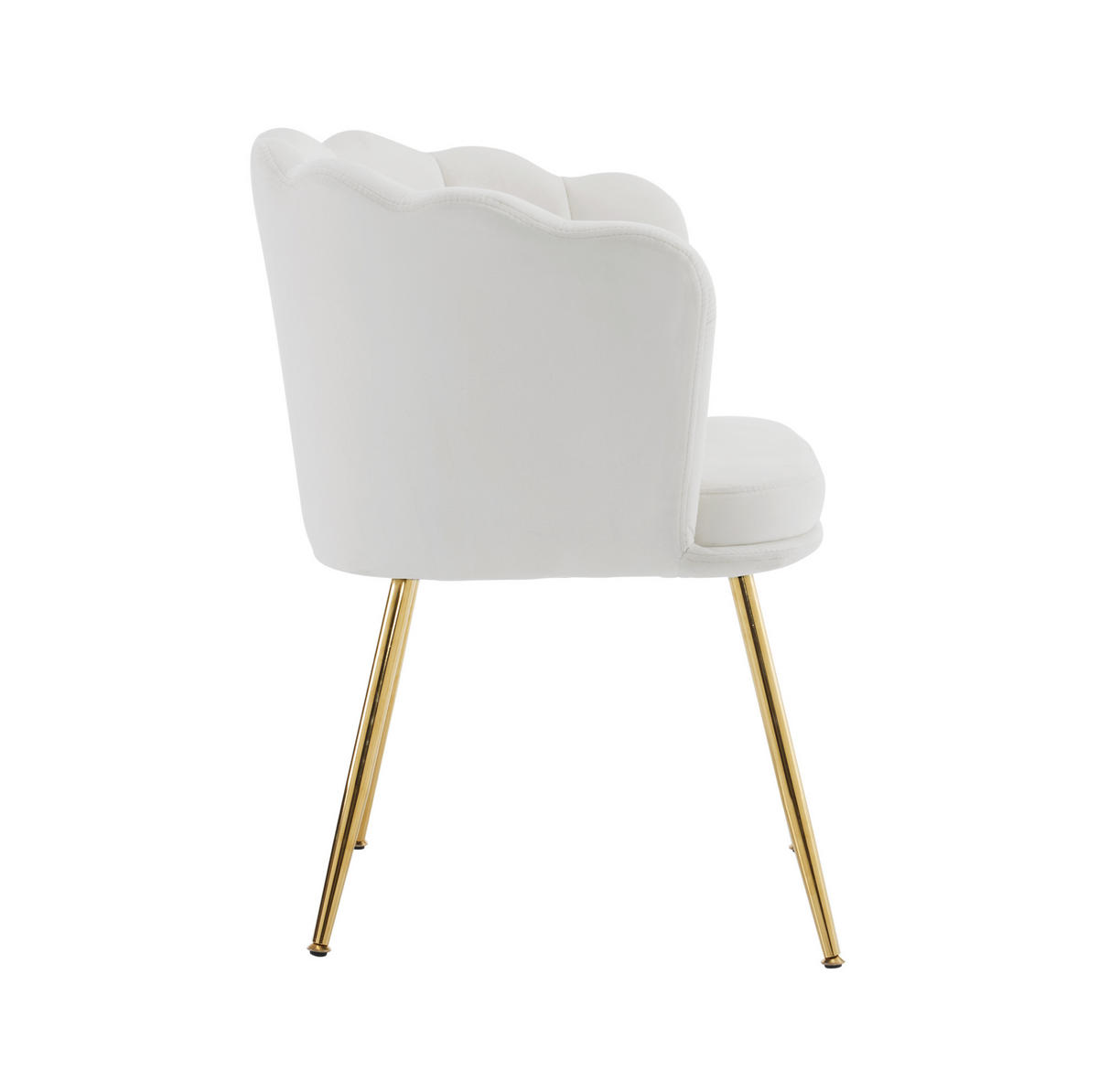 SESSEL 68x78x94.5 cm in Beige, Samt mit Blütenblatt-Rückenlehne, Metallbeine - Beige, Textil (58/77/63cm) - Modfu