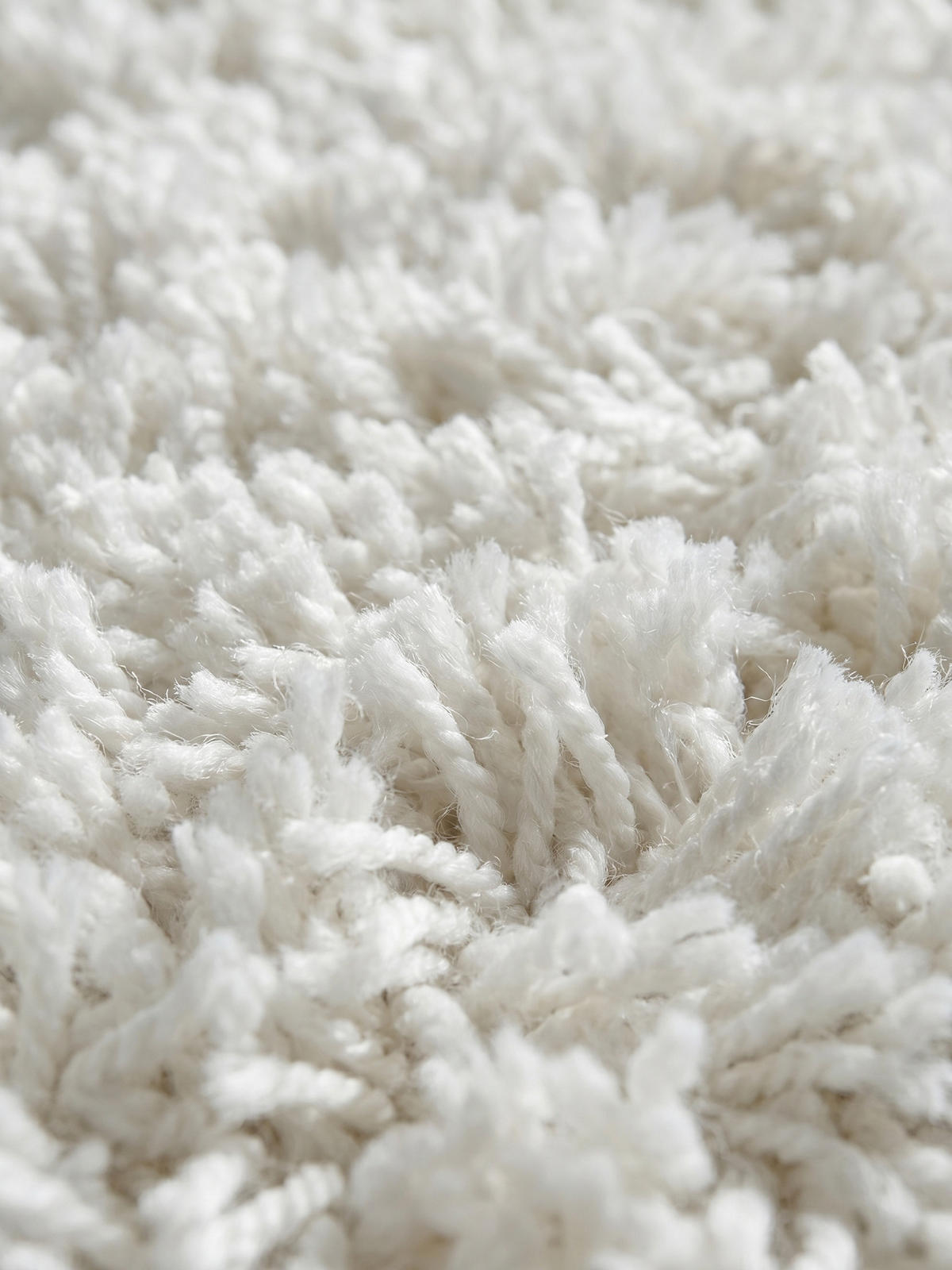 TEPPICH Hochflor Shaggy Uni Style Polypropylen Wohnzimmer Weiß Rund 80x80 - Weiß, Textil (80/80cm) - KADIMA DESIGN