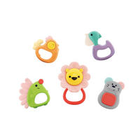 BEISSRING Set Wald 5-tlg. E318A bunt verschiedene Tierformen Greifling ab 3 Monate - Grün, Kunststoff (5/10cm) - Moni