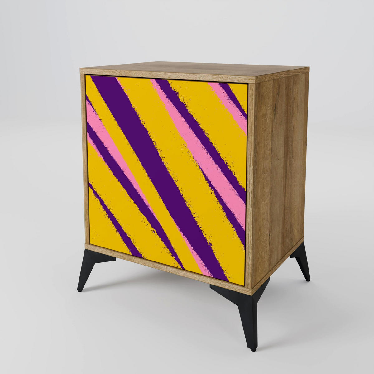 SIDEBOARD DREAMS COME TRUE, Eichefarben, 57,5x42x77,5 cm, Schräge Buchenholzfüße - Eichefarben/Buchefarben, Holzwerkstoff/Buchenholz (57.5/77.5/42cm) - SpaceRebels