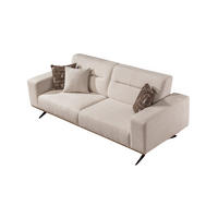 SOFA Opera 3-Sitzer Samt Beige - Beige, Textil/Metall (230/87/95cm) - Villa Möbel