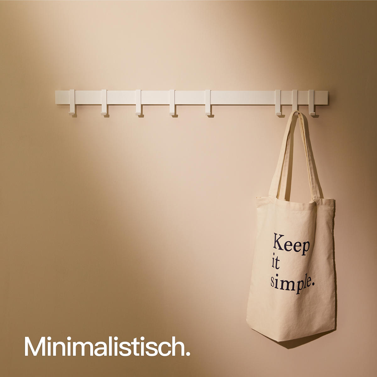 MODERNE GARDEROBENLEISTE Wandgarderobe Matt Weiß 80 cm - Weiß, Metall (80/7/5cm) - Designfabrik Hamburg