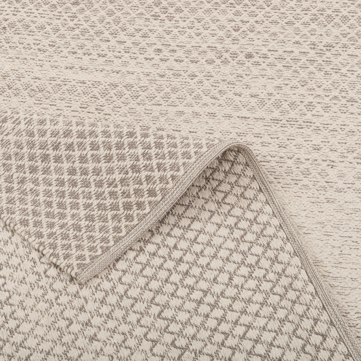 BAUMWOLLE NATUR KELIM TEPPICH SANDY MELIERT - Grau, Textil (200/290cm) - Pergamon