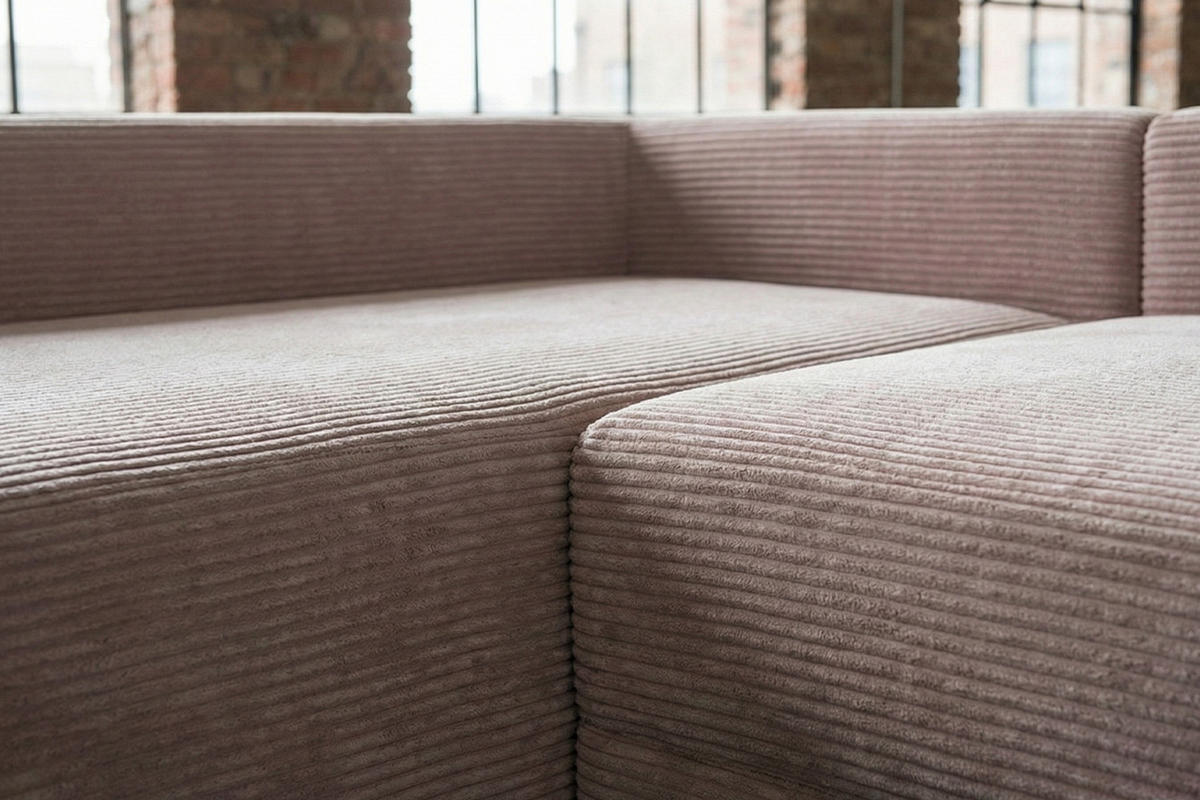 SCHLAFSOFA SADIRA Taupe Cord - Taupe/Schwarz, Kunststoff/Textil (288/209cm) - KAWOLA