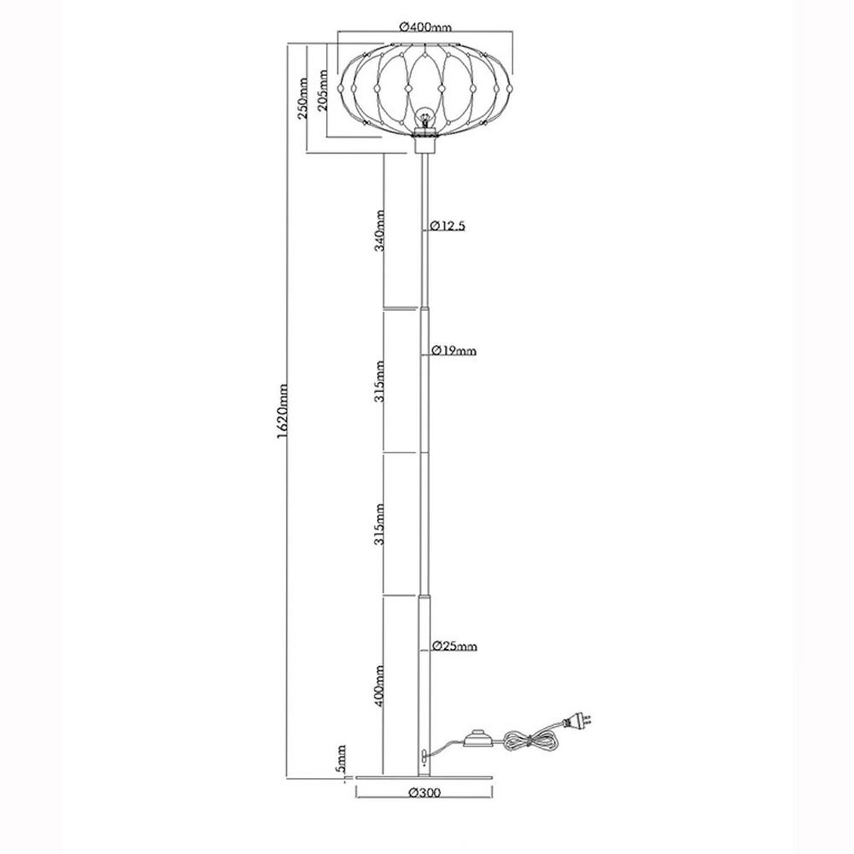 LED STEHLEUCHTE GREYS Schwarz Goldfarben - Schwarz, Metall (40/40/162cm) - Globo Lighting