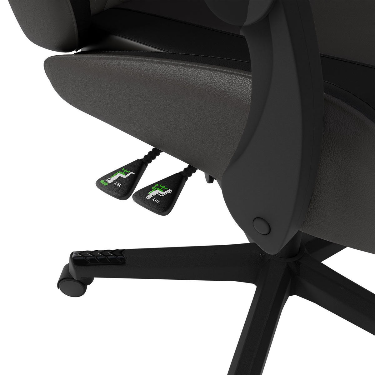 GAMINGSTUHL HyperSeat grau/schwarz - Grau, Kunststoff (63/131/121cm) - Juskys