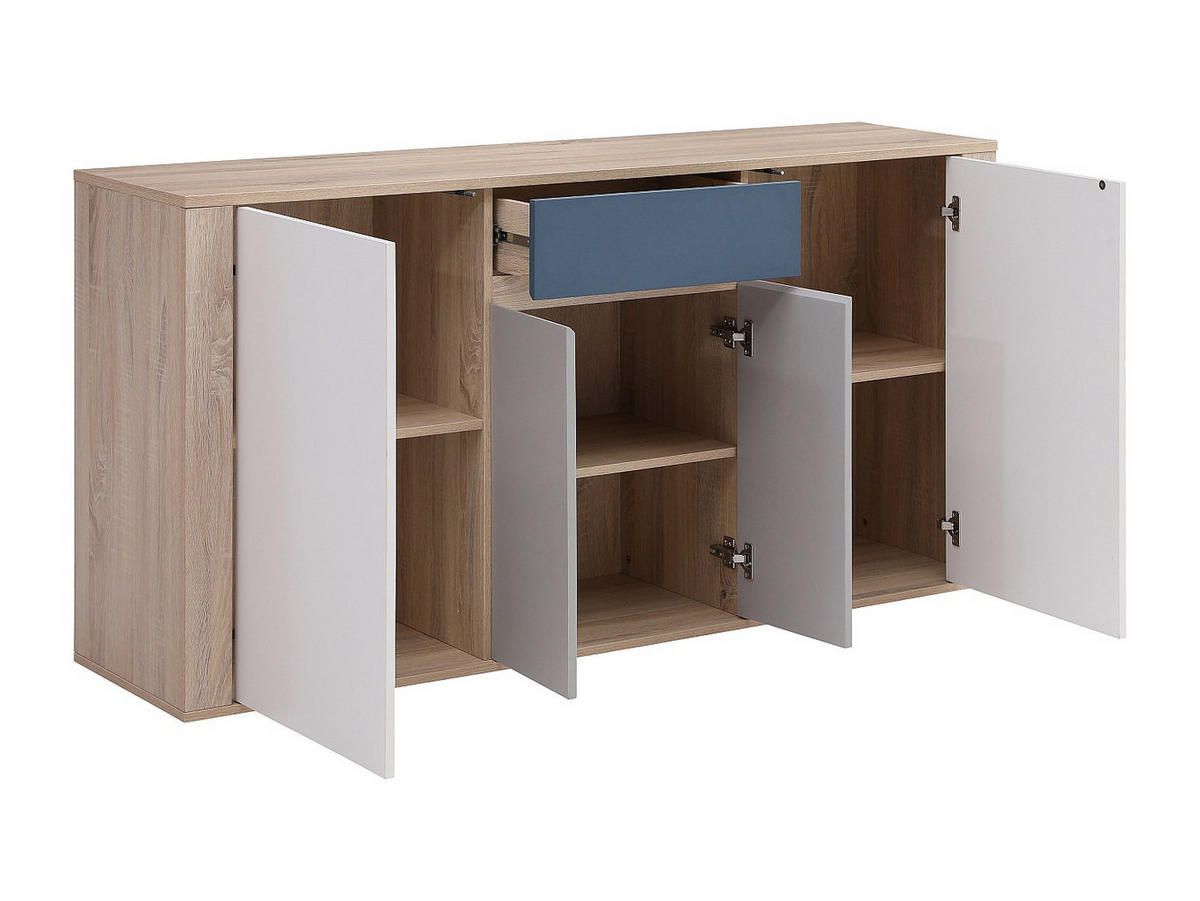 SIDEBOARD mit 4 Türen & 1 Schublade - Mehrfarbig - FILUTIA - Naturfarben, Holz (160/81/39.8cm) - Vente-Unique