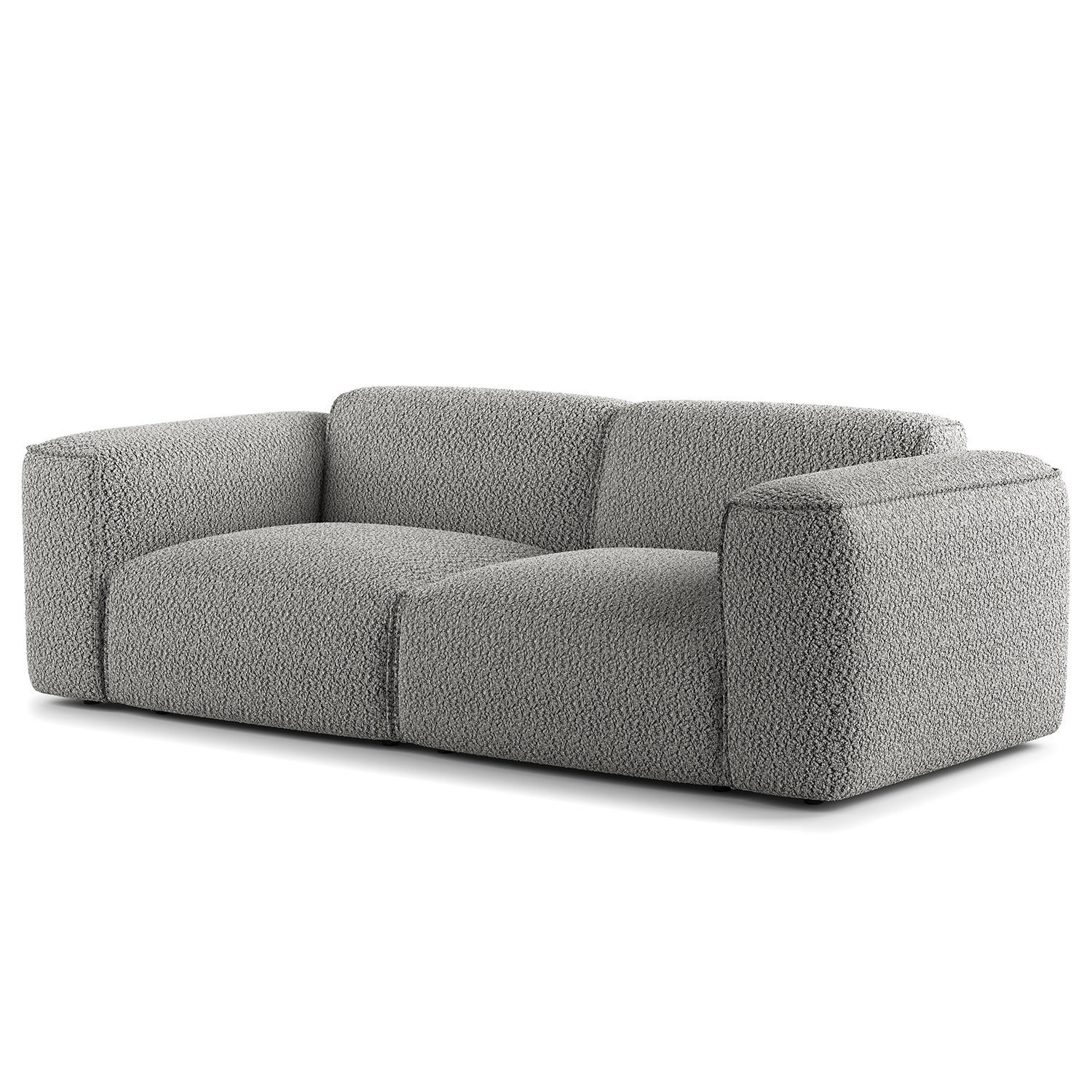 2-SITZER SOFA - Schwarz/Grau, Kunststoff/Textil (220/71/102cm) - home24