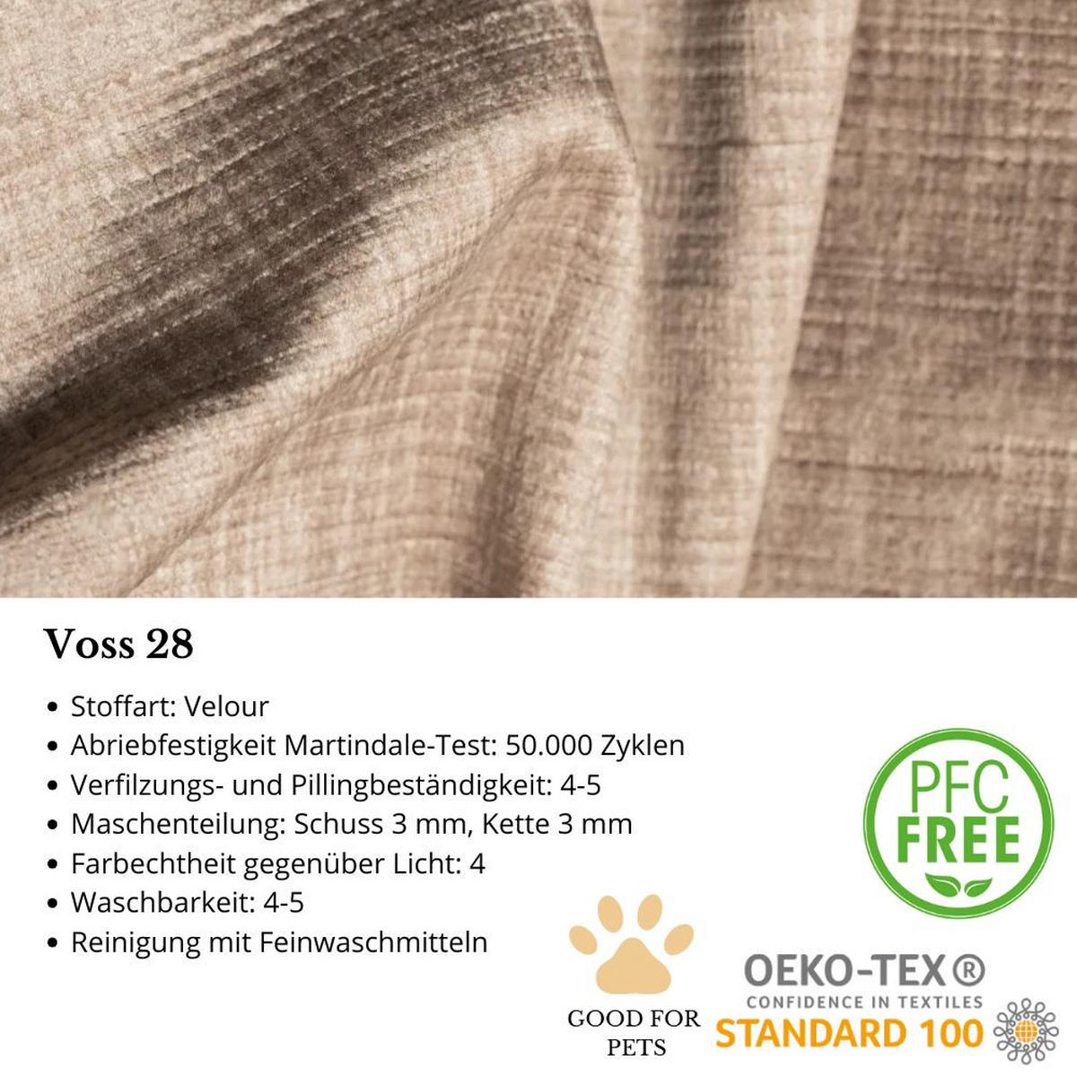 ECKSCHLAFSOFA Alex Mini beige links - Beige/Schwarz, Textil (245/185cm) - Beautysofa