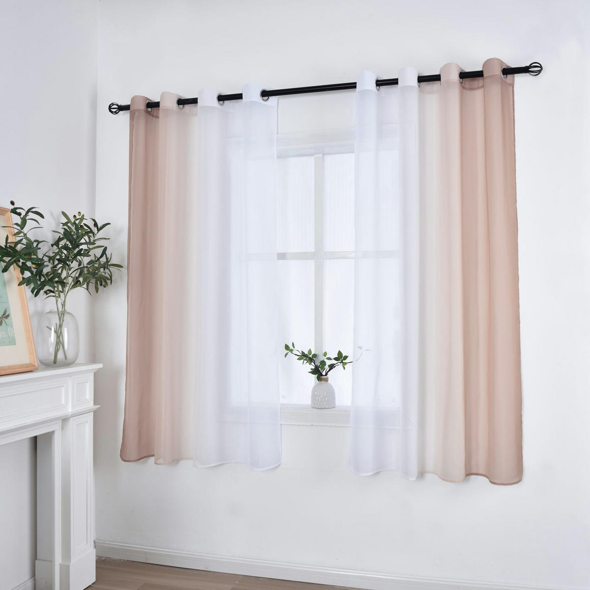 VORHANG 2ER SET »Modena« HxB 175x140 cm Braun - Braun, Textil (140/175cm) - Gardinenbox