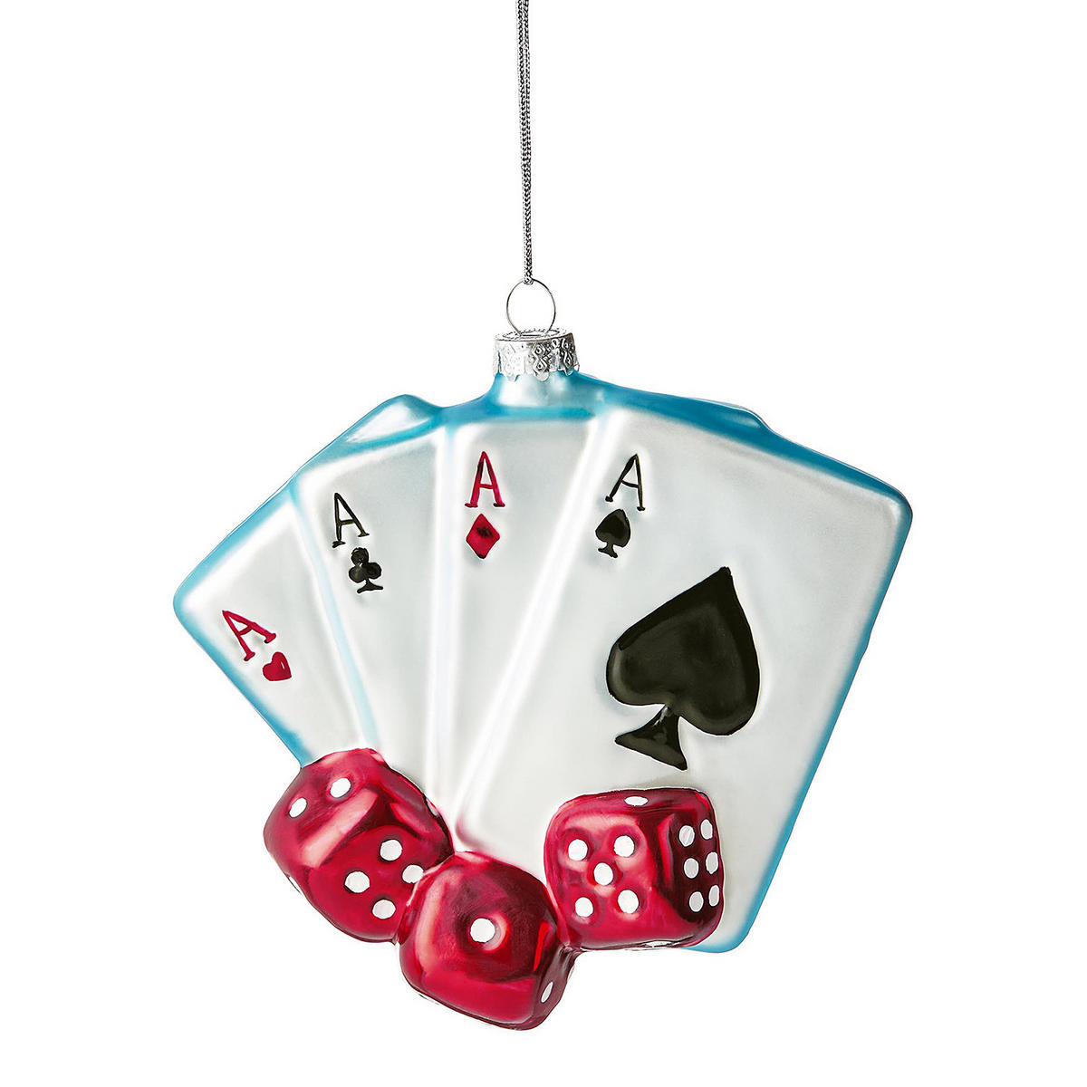 BAUMANHÄNGER Hang On Kartenspiel - Rot, Glas (2.5/11/10cm) - Butlers