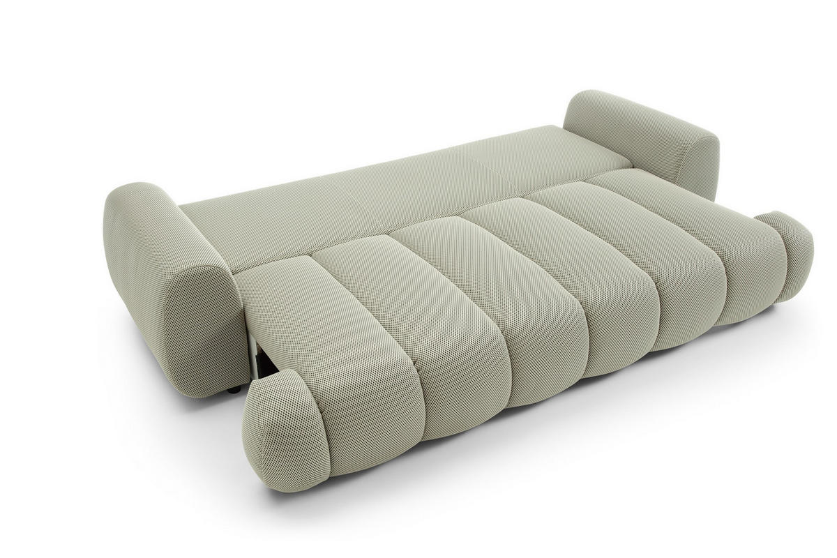 SOFA Pavo Beige, Schlafsofa mit gestepptem Sitz - Beige, Holzwerkstoff (263/81/110cm) - Bettso