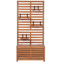GARTENBANK Akazienholz hellbraun mit Stauraum Wandpaneel 80 cm Matino - Hellbraun, Holz (80/170/40cm) - Beliani