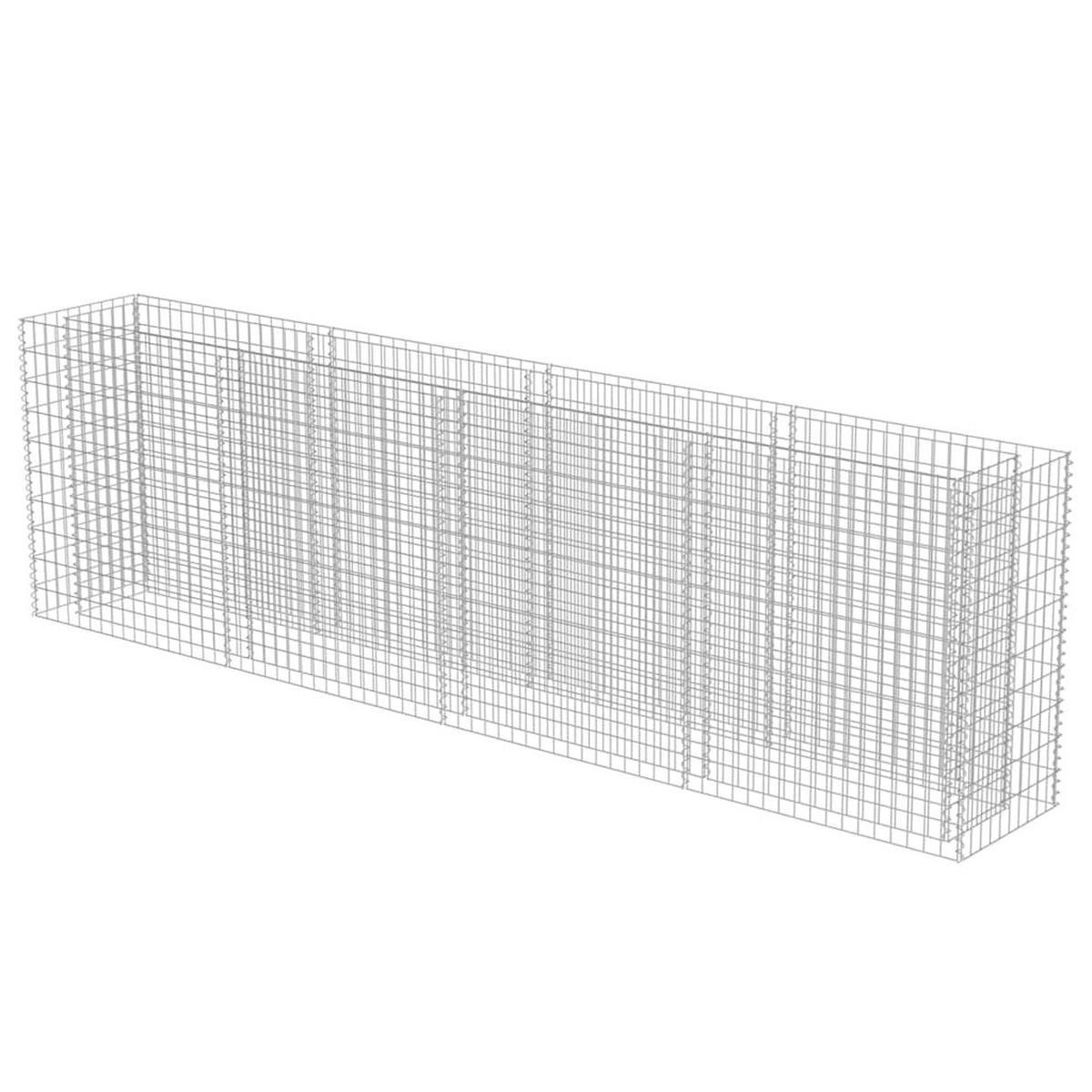 GABIONEN-HOCHBEET Verzinkter Stahl 360x50x100 cm - Silberfarben, Metall (360/100/50cm)