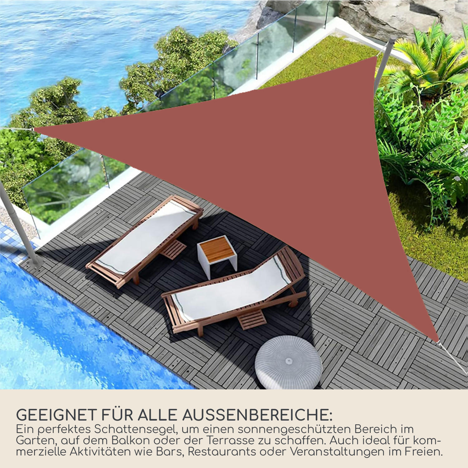 SONNENSEGEL Rot 500/500/1 cm - Rot, Kunststoff (500/500cm) - Mobili Rebecca