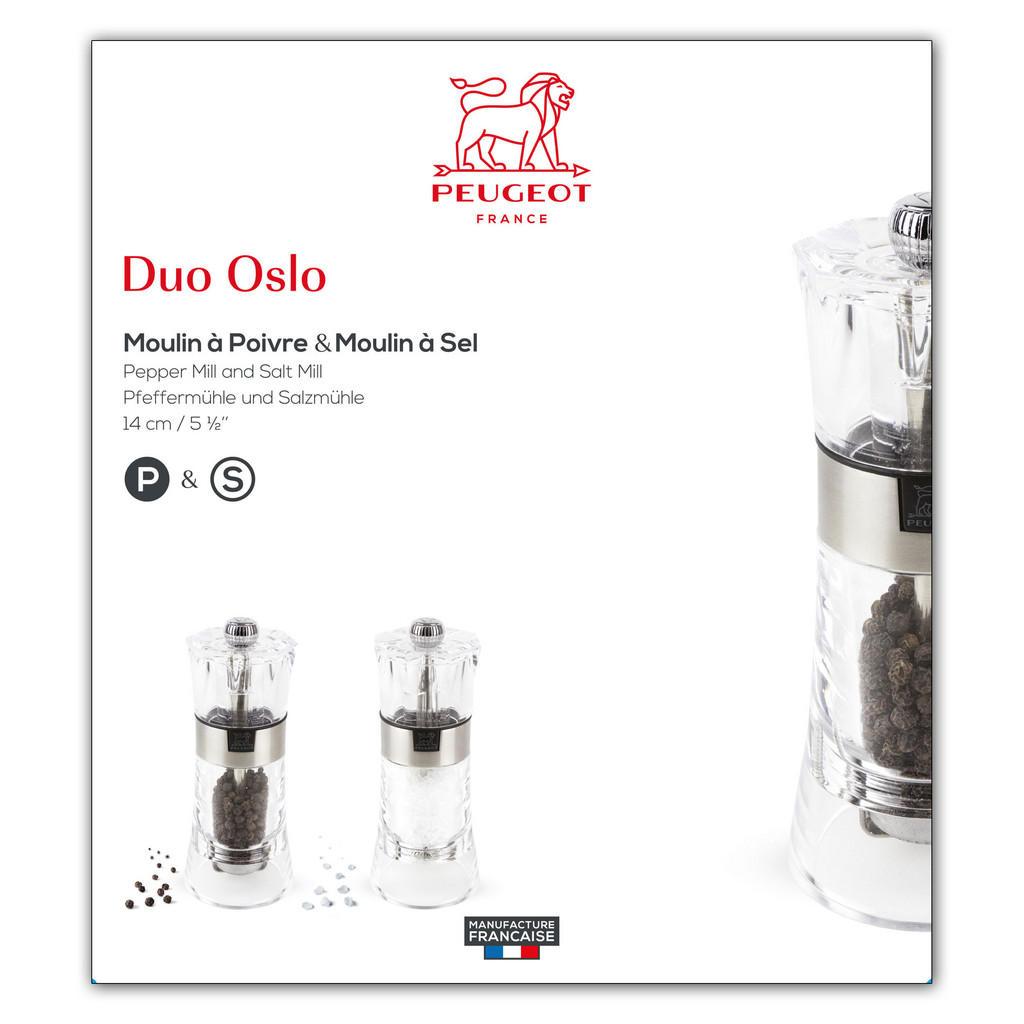 Thumbnail - Peugeot Mühlenset, Transparent, Kunststoff, 11.6x14x5.8 cm, Tischkultur & Servieren, Gewürzmühlen & -Streuer