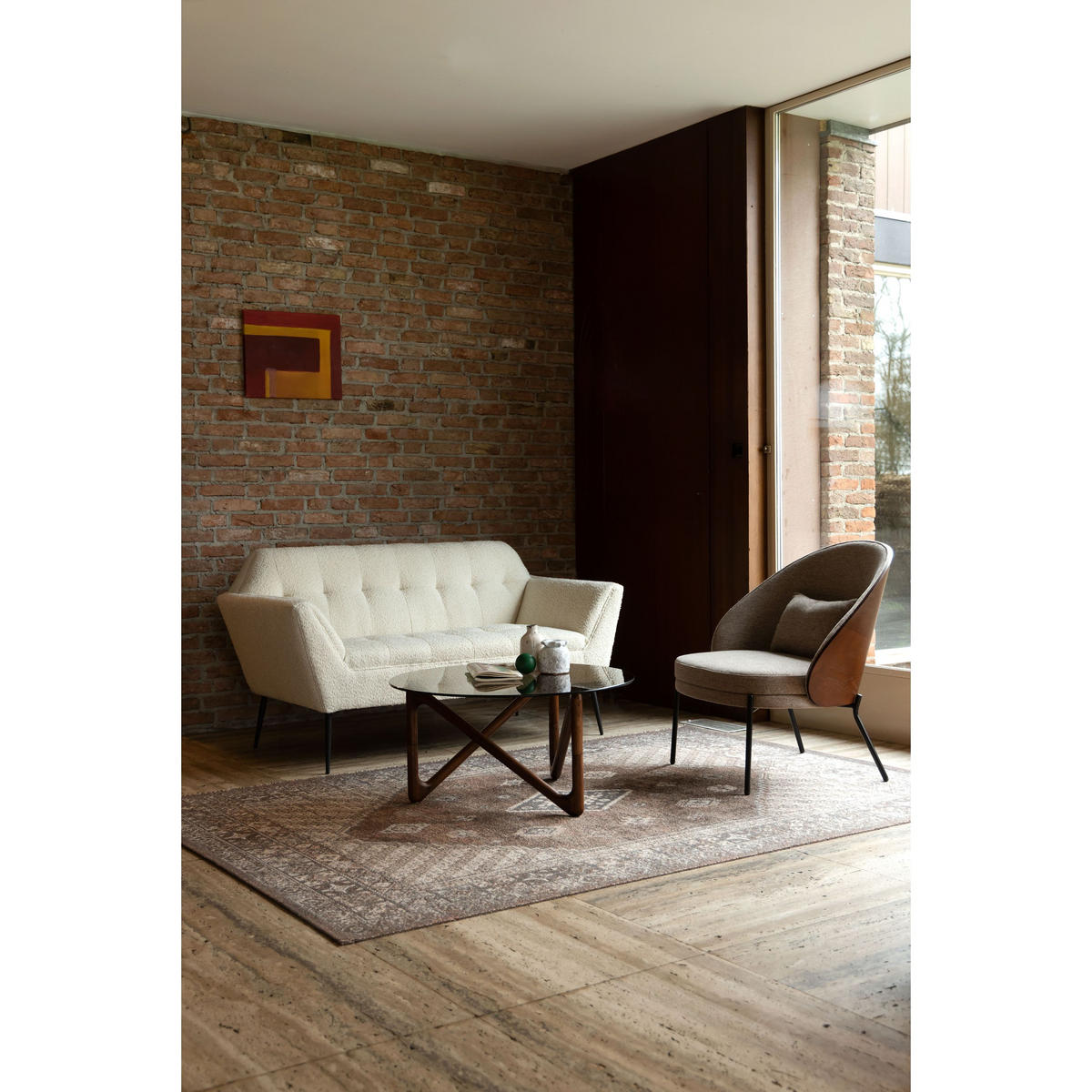 COUCHTISCH Naia Rund 80 cm Braun - Braun, Glas (80/80/40cm) - Dutchbone