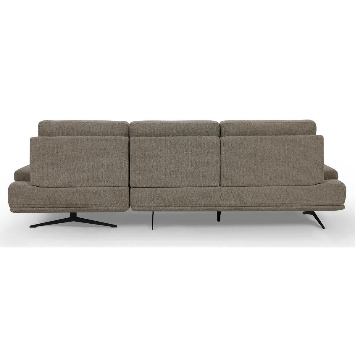 ECKSOFA Webstoff Braun - Schwarz/Braun, Textil/Metall (304/176cm) - Furnhouse