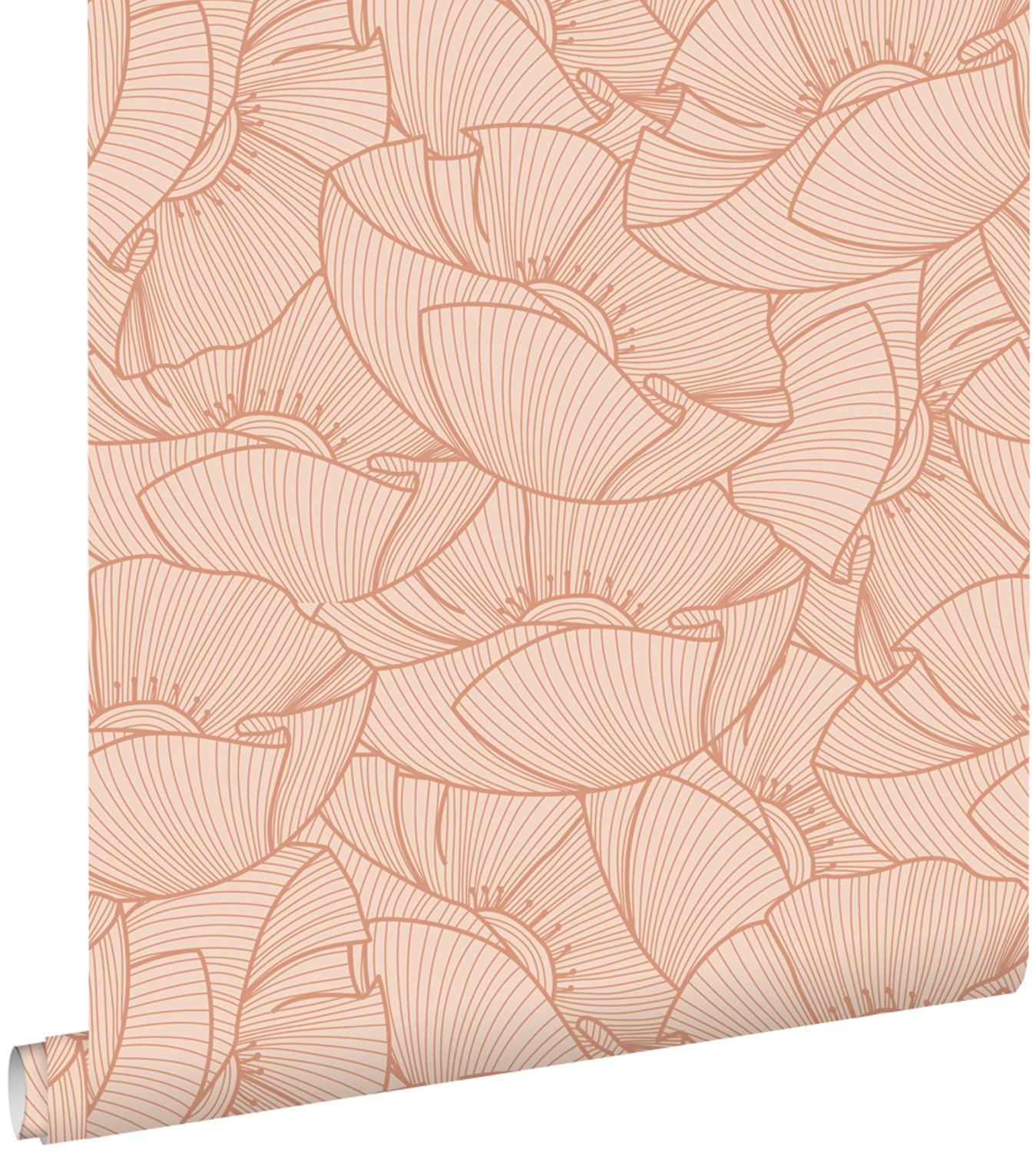 TAPETE Mohnblumen 53 cm x 10.05 m - Pink, Papier (53/1000cm) - ESTAhome