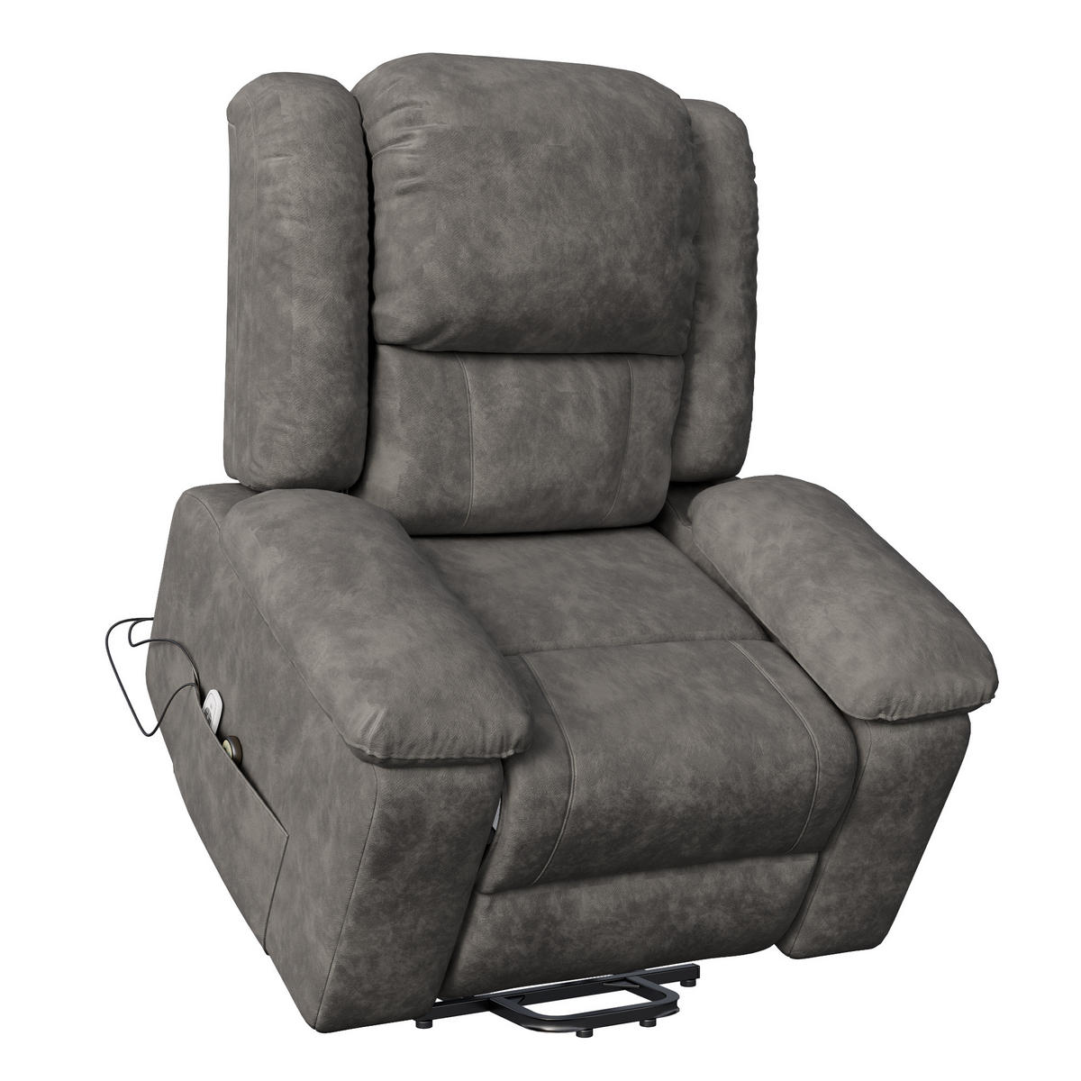 MASSAGESESSEL mit Relaxfunktion, 8 Massagepunkten & 2 Wärmepunkten, Stehhilfe, Fleece-Stoff in grau - Grau, Textil (93/106/102cm) - BRILVERDE