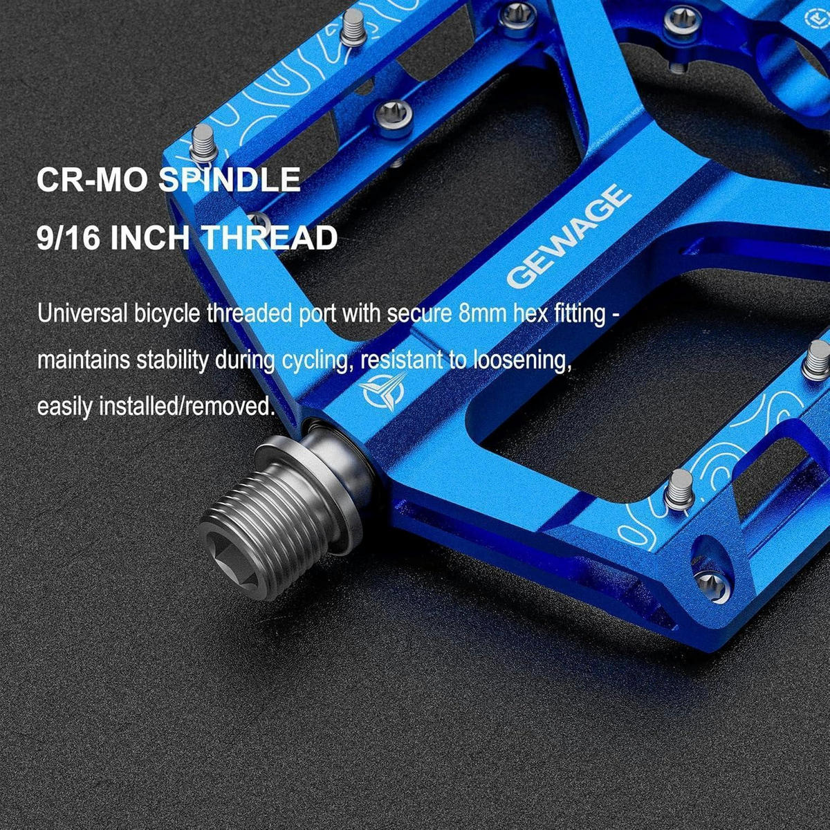 FAHRRADPEDALE Set – Flat Pedale für Mountainbike & Gravel Bike, Aluminium, CNC-gefräst, blau - Blau, Metall (10/2/12cm)