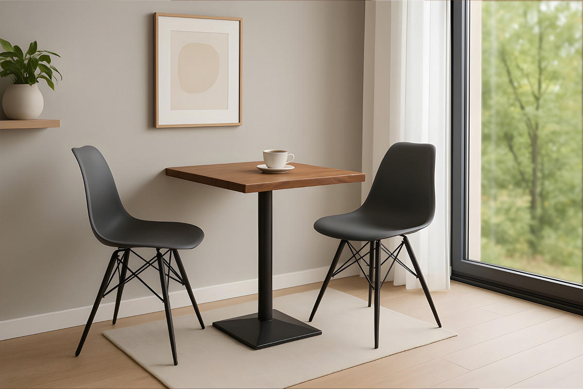 BISTROTISCH IRIS - Schwarz/Braun, Holz/Metall (70/70/76cm) - SAM