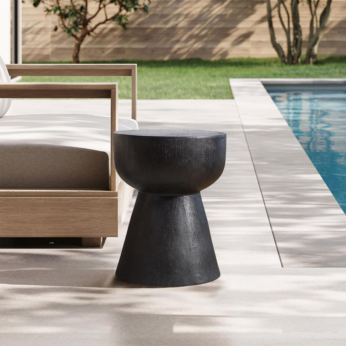 BEISTELLTISCH Rund Schwarz 45 x 45 x 52 cm - Schwarz, Metall (40/40/51cm) - Nordlys