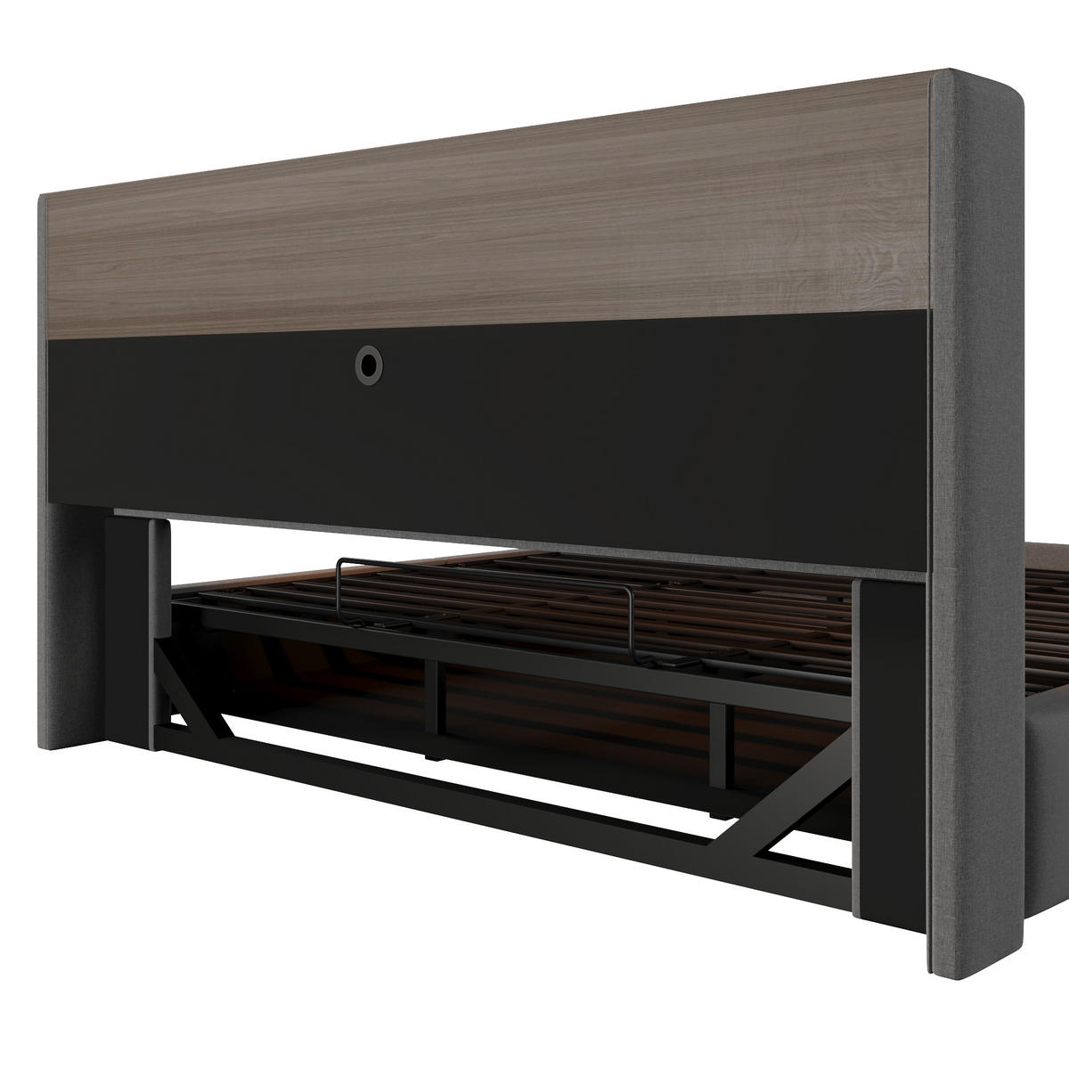 POLSTERBETT 180/200 cm in Grau mit Bettkasten, LED und USB Leinen - Grau, Holzwerkstoff/Textil (180/200cm) - STILVORA
