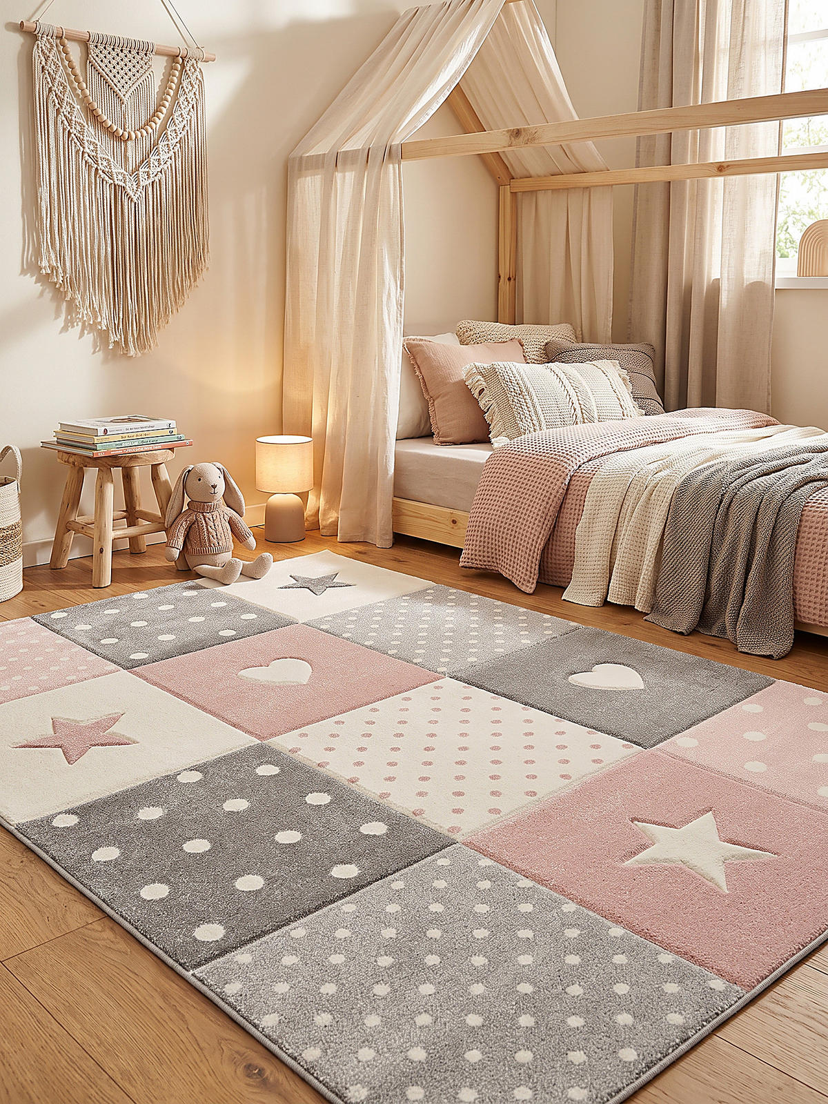 SPIELTEPPICH IDRO Patchwork Polypropylen Pink 120 x 170 cm - Rosa, Textil (120/170cm) - KADIMA DESIGN