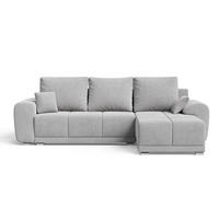 ECKSOFA Monti Grau Rechts - Silberfarben/Grau, Holz/Textil (290/188cm) - Graingold