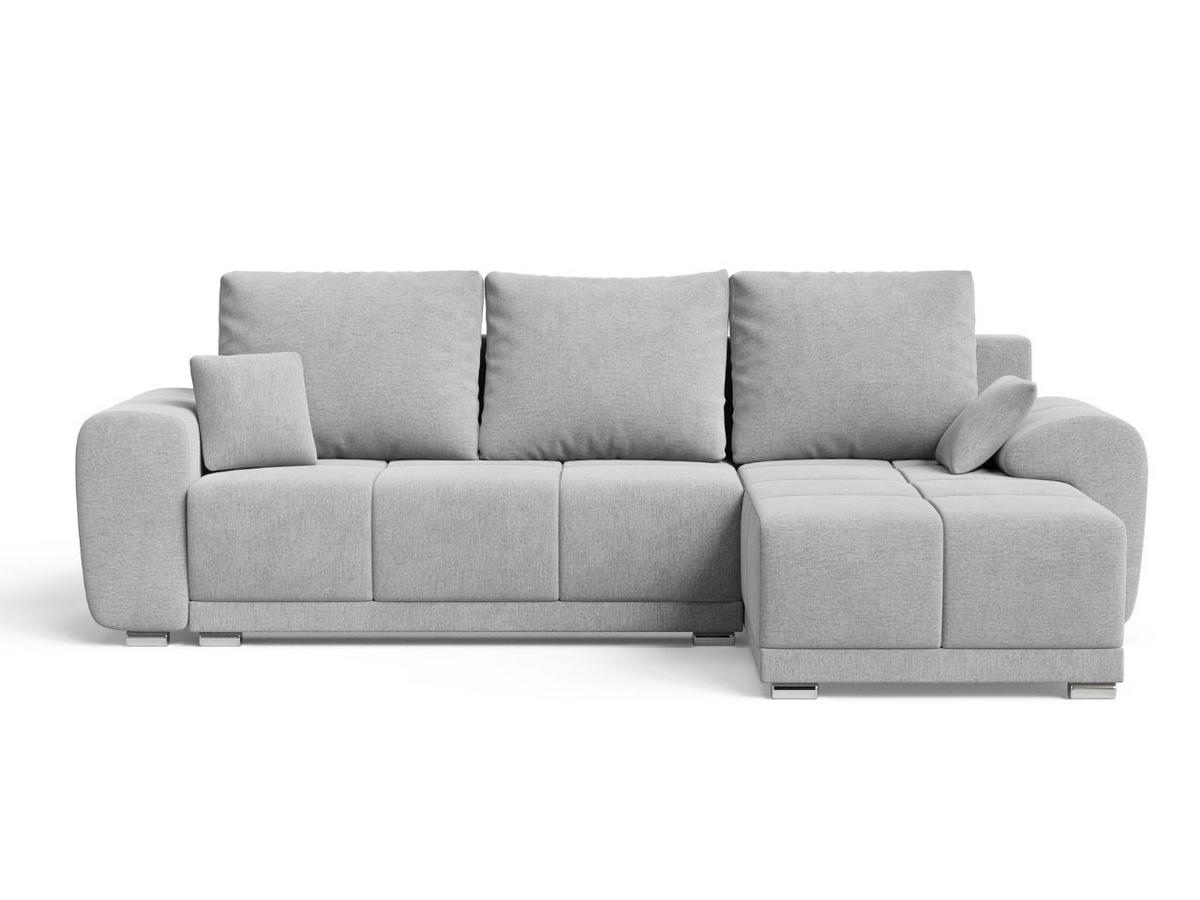 ECKSOFA Monti Grau Rechts - Silberfarben/Grau, Holz/Textil (290/188cm) - Graingold