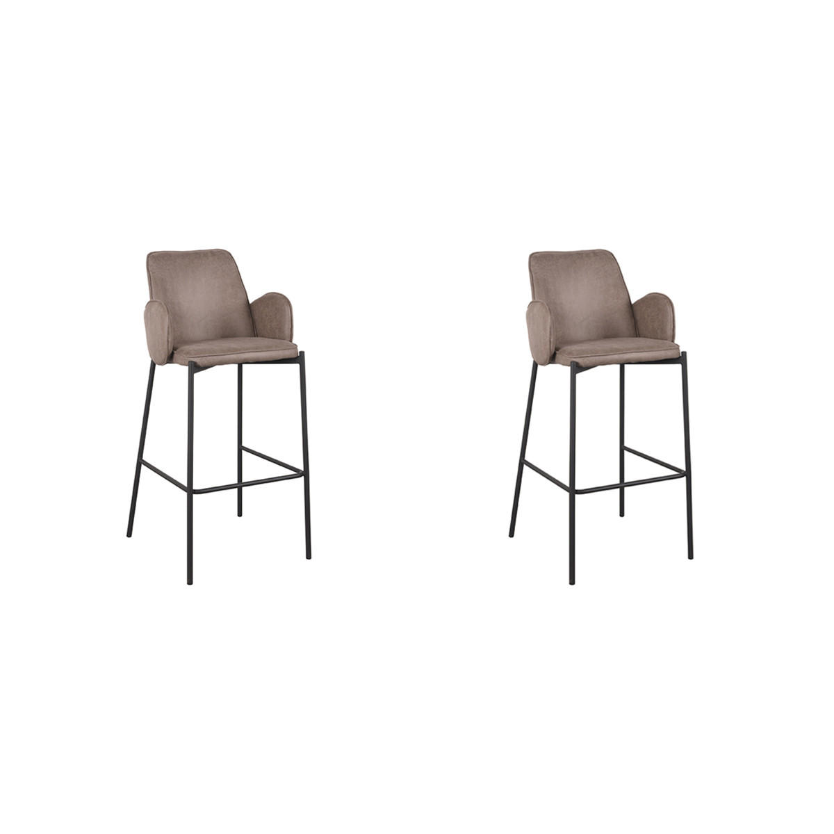BARHOCKER Joni Taupe 53/51/107 cm 2er-Set - Taupe, Textil (51/107/53cm) - LABEL51